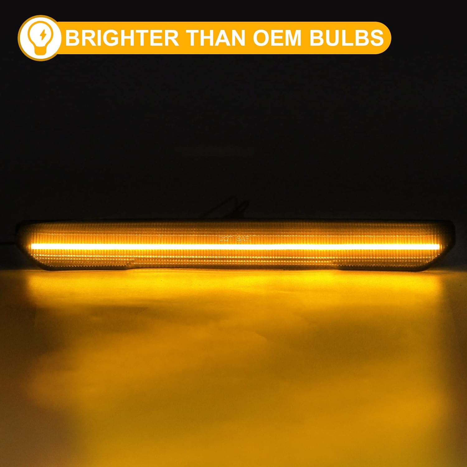 R&F Auto 4PCS Amber Smoked Lens LED Side Marker Lights Replacement for Sierra 2500HD 3500HD 2020-2025 Pickup Truck Amber Front Rear Fender Side Markers Driver Passenger Sides Lamps