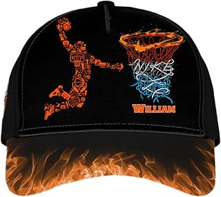 Stylish Basketballer Baseball Hat with Basketball Ball Design Basketball Caps for Highschool University Club Customized Gift Multicolor