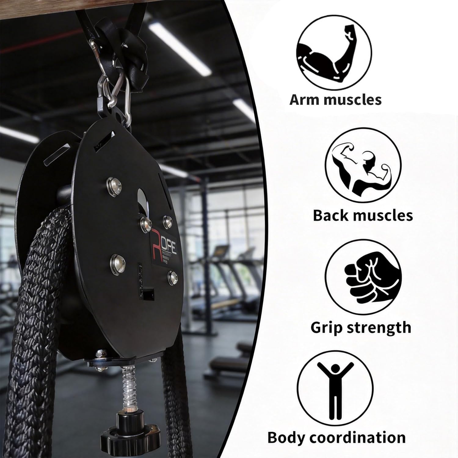 Endless Rope Trainer, 13ft Pulley Cable Machine Adjustable Resistance Up to 30kg, Fitness Rope Puller Machine for Home Gym Training