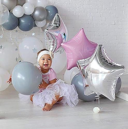 Miniatura 101 de KALOR Globos de Mylar de estrella rosa intenso de 18 pulgadas, 10 globos de helio en forma de estrella para bodas, baby shower, decoraciones de Rosa