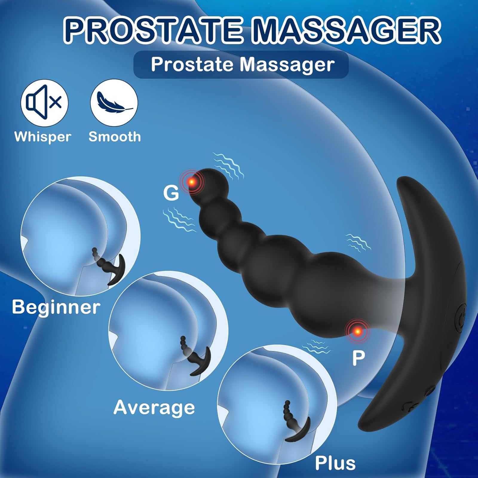 Lot De 3 Perles Anales Vibrantes, Plug Anal Rechargeable, Masseur De Prostate, Contrôle Par Application, 10 Vitesses De Vibration, Jouet Anal, Jouets Sexuels Anaux Pour Hommes, Femmes Et Couples