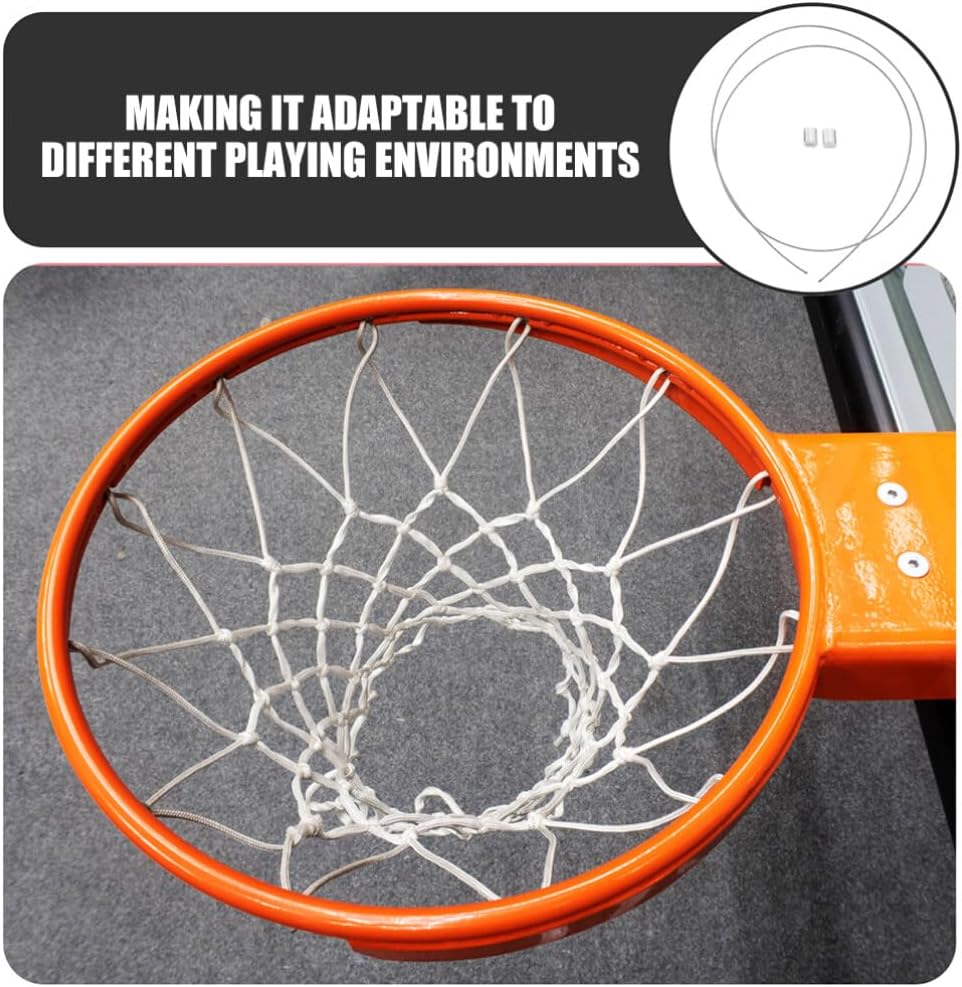 HANABASS 2 Pack Basketball Net Replacement String for Basketball Hoop Rim, Steel Wire Lacing Rope for Outdoor Indoor Heavy Duty Court Equipment
