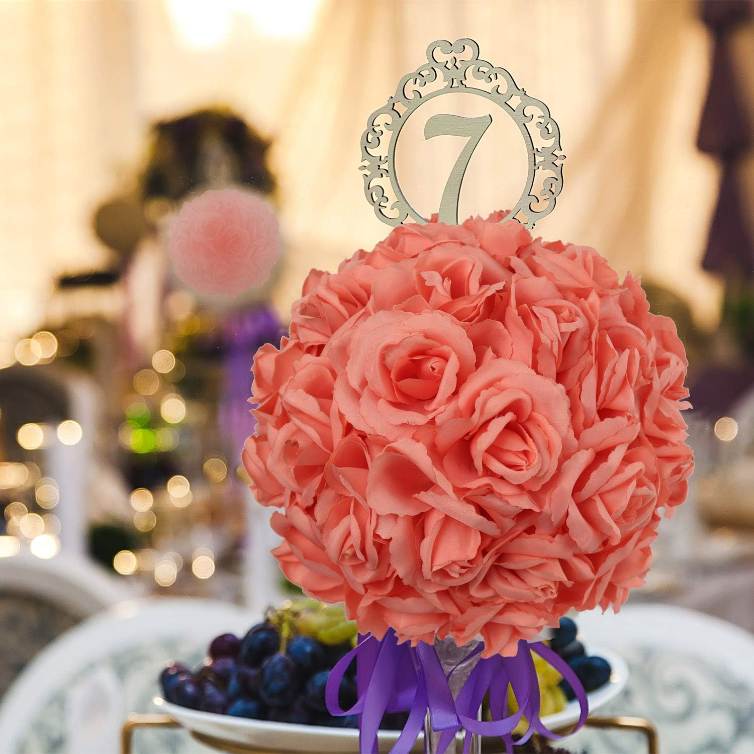 Larksilk Peach Artificial Roses 50pcs, Real Touch Fabric Fake Flowers with Stems for Wedding Bouquets and Centerpieces