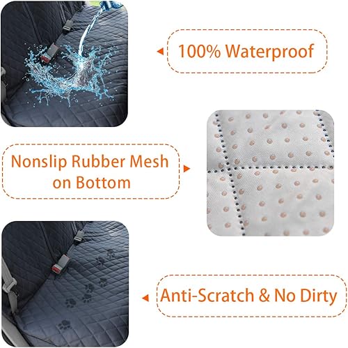 Miniatura 2 de Honest - Fundas de asiento de automóvil para perros con ventana de malla, solapa lateral para automóviles, camiones y SUV, funda impermeable y