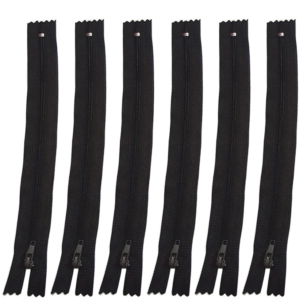 50Pcs 7 Inches Nylon Coil Zippers Invisible Zippers Garment Accessories Bulk for Tailor Sewer Sewing Craft Supplies Black