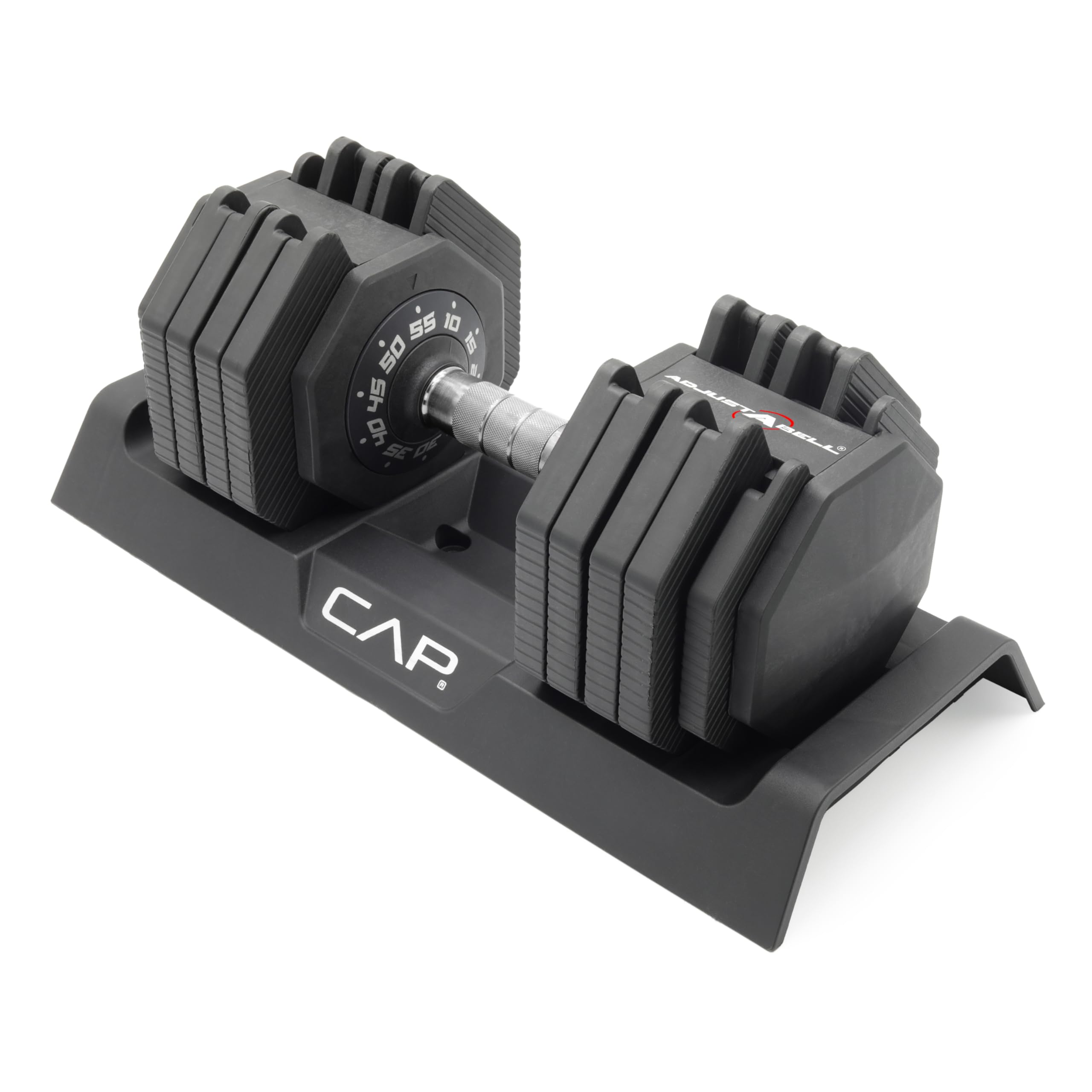 CAP Barbell ADJUSTABELL Adjustable Dumbbell Weights - Singles| 25 & 55 lb Single Weight Option