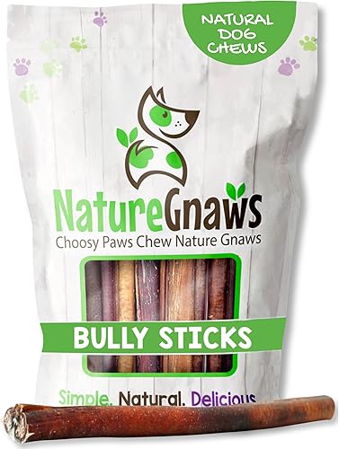 Miniatura 8 de Nature Gnaws Bully Sticks para perros de 5 a 6 pulgadas (1 libra), grosor mixto, de larga duración para masticadores agresivos y perros grandes,