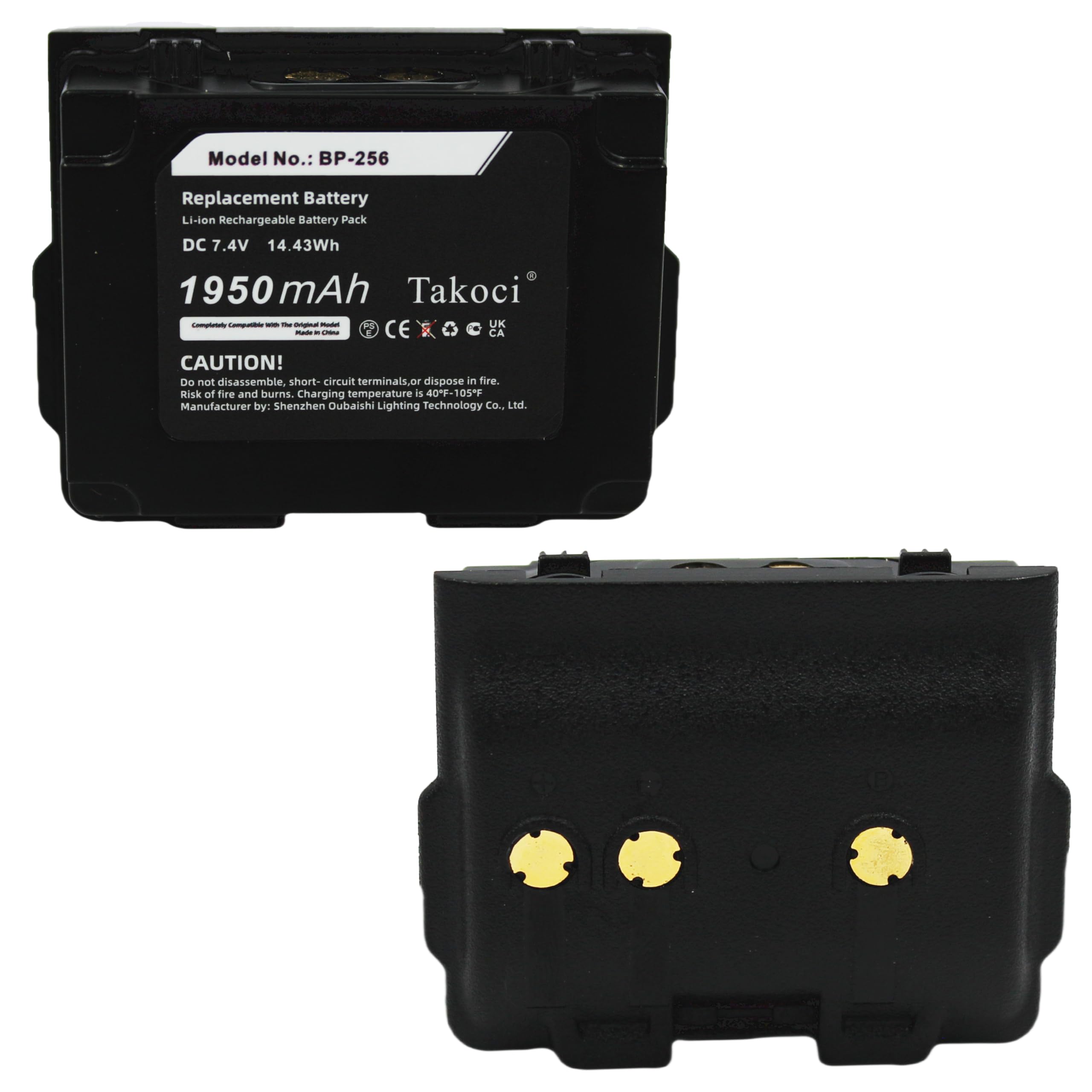 1950mAh IC-92AD Replacement Battery Compatible with I-com BP-256 IC-E92D IC-92 7.4V