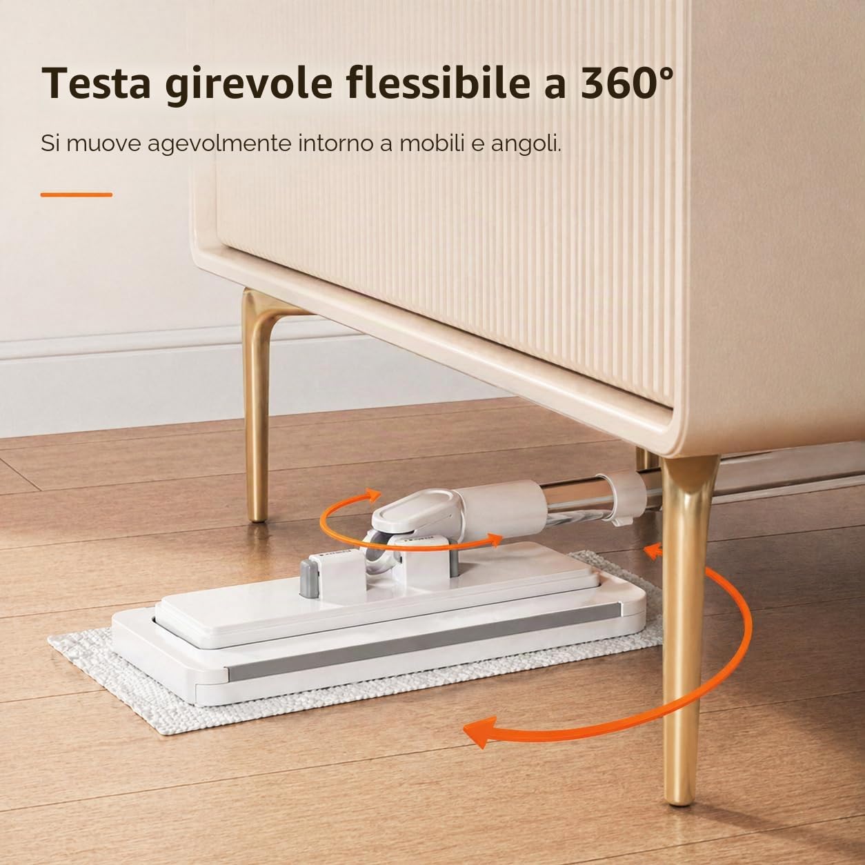 Mini Mocio con Cambio Automatico, Mop Rotante a 360°, Mocio con Sistema di