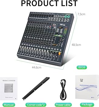 メシダ Amazon.com: XTUGA BX16 16 Channel Audio Mixer Professional Stereo