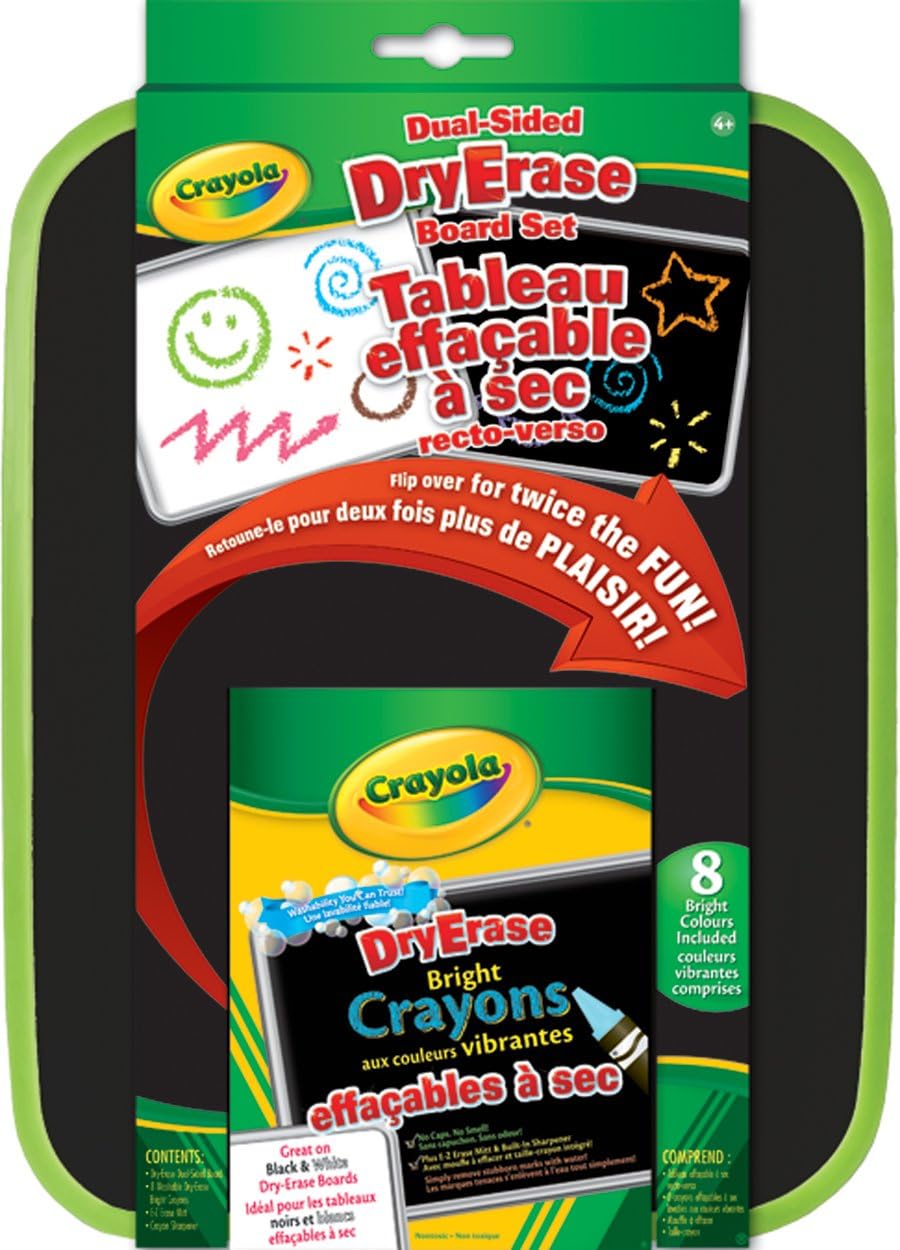Crayola Dry Erase Board Set Dual Sided Arts & Crafts (988647), Dry