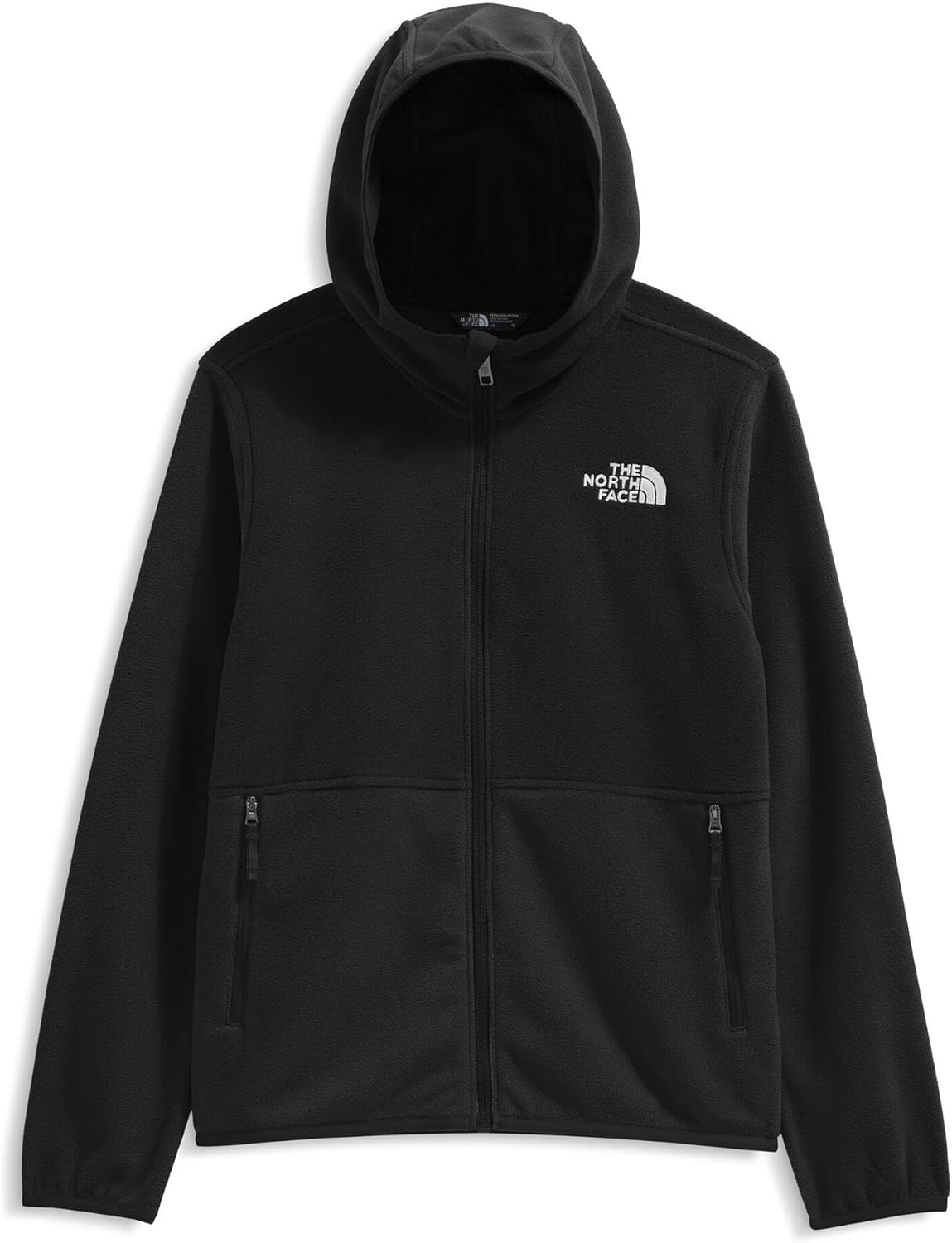 The North Face Unisex Glacier Full Zip Hooded Jacket - Lightweight Fleece Hoodie for Boys & Girls, Secure Zip Hand Pockets