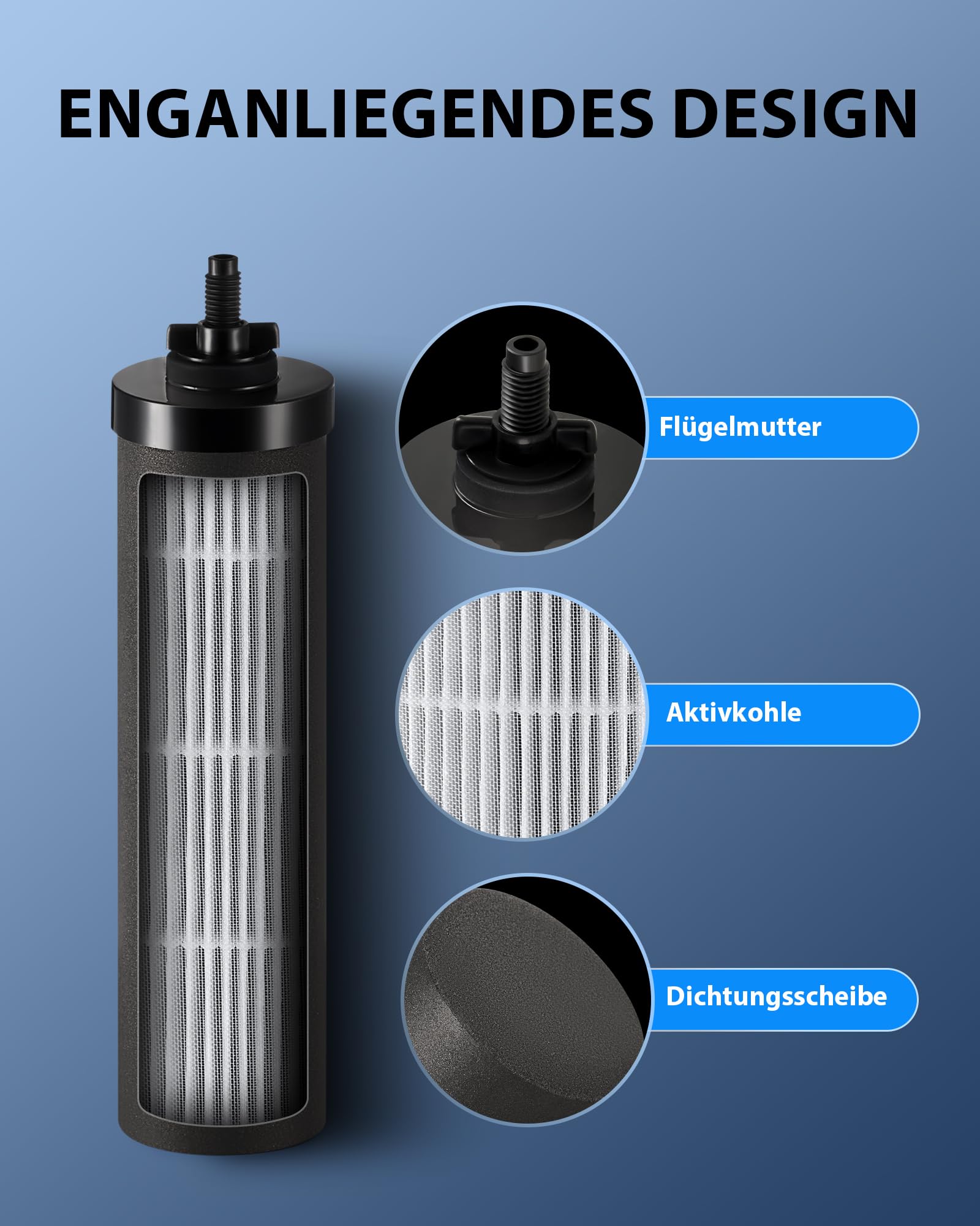 CO-Z Schwerkraft-Wasserfilter Wasserfiltersystem Wasserfilter-Ersatzteile, 2 Aktivkohle-Wasserfilter für Gravity-Filtrationssysteme Reinigungselemente für Heimreisen im Freien