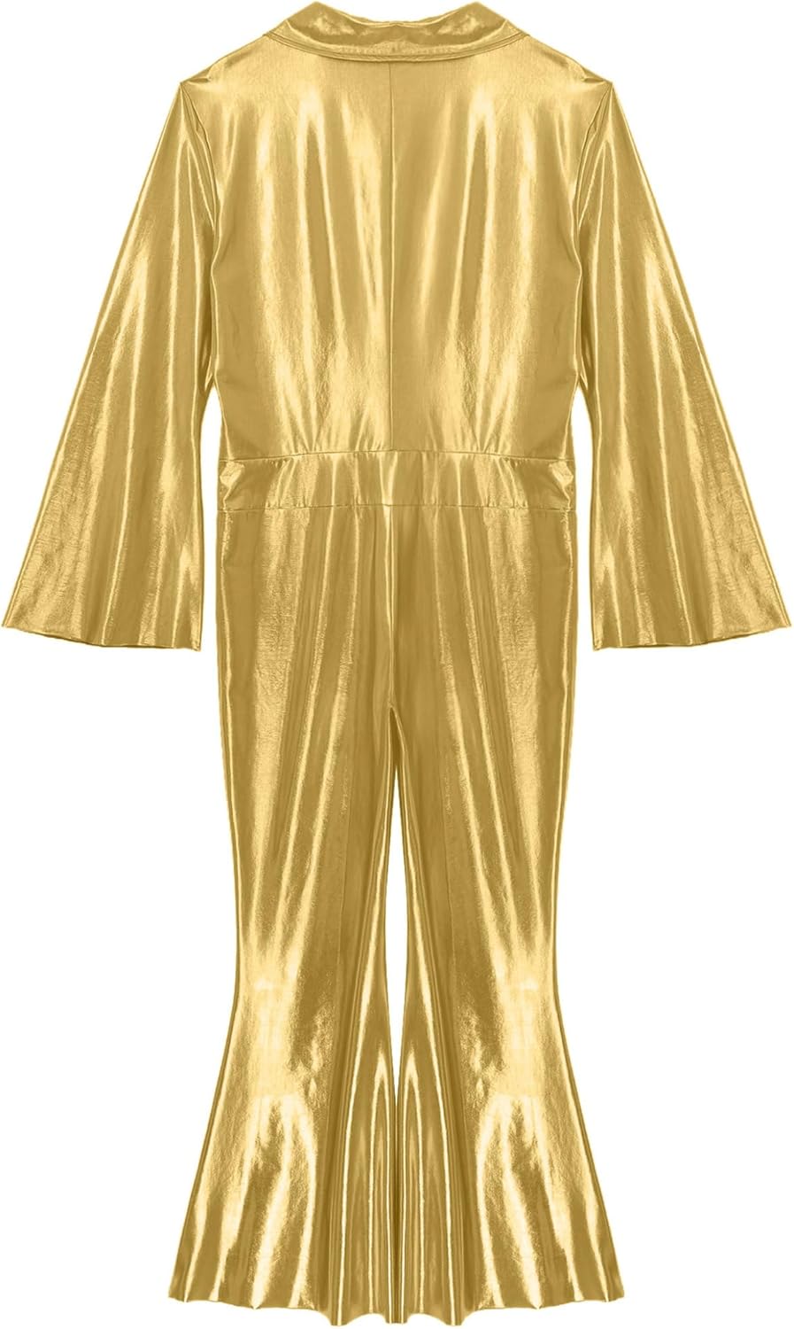 Adult Disco Suit Outfit Mens Retro Metallic Shiny Jumpsuit 70's Dance Raves Halloween Costume