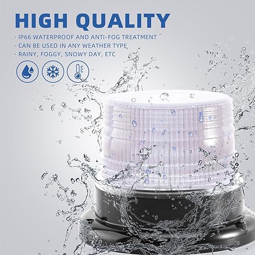 Miniatura 10 de Luces LED ámbar de 12-24 V de advertencia de seguridad intermitente de emergencia en carretera estroboscópica mini barra de luz con base magnética