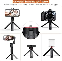 Vista 3 de UURIG TP05 Mini trípode extensible para cámara, portátil, mango para selfie, trípode de cámara web de escritorio con tornillo de 1/4 pulgadas