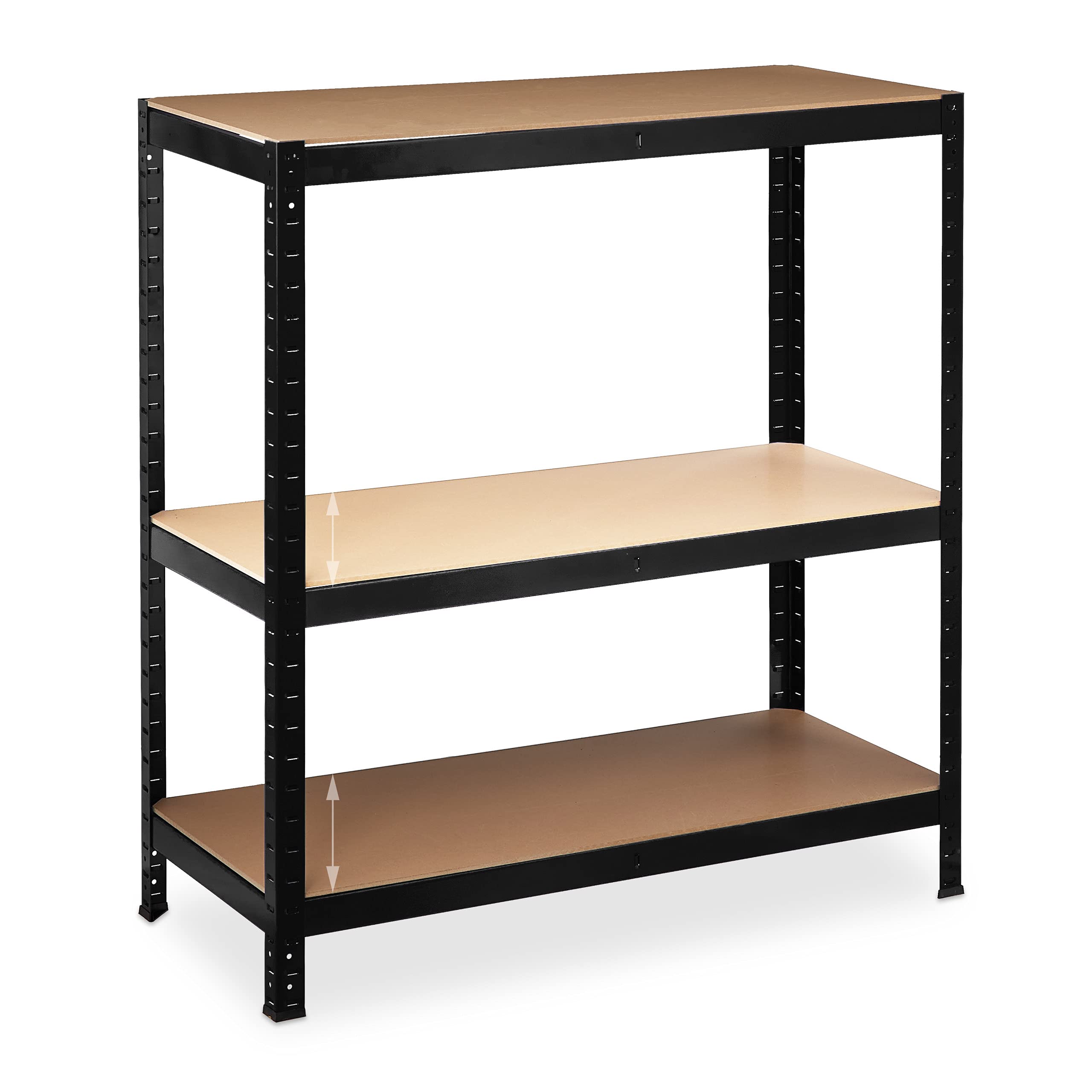 Relaxdays Schwerlastregal XL, 5 Böden, Stahl, 220x100x45 cm, schwarz | Traglast 1325 kg