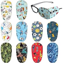 Pack of 10 Eye Patches Amblyopia Eye Patches Colourful Cartoon Reusable Eye Patches for Glasses Treating Lazy Eye Amblyopia Strabismus for Left and Right Eyes