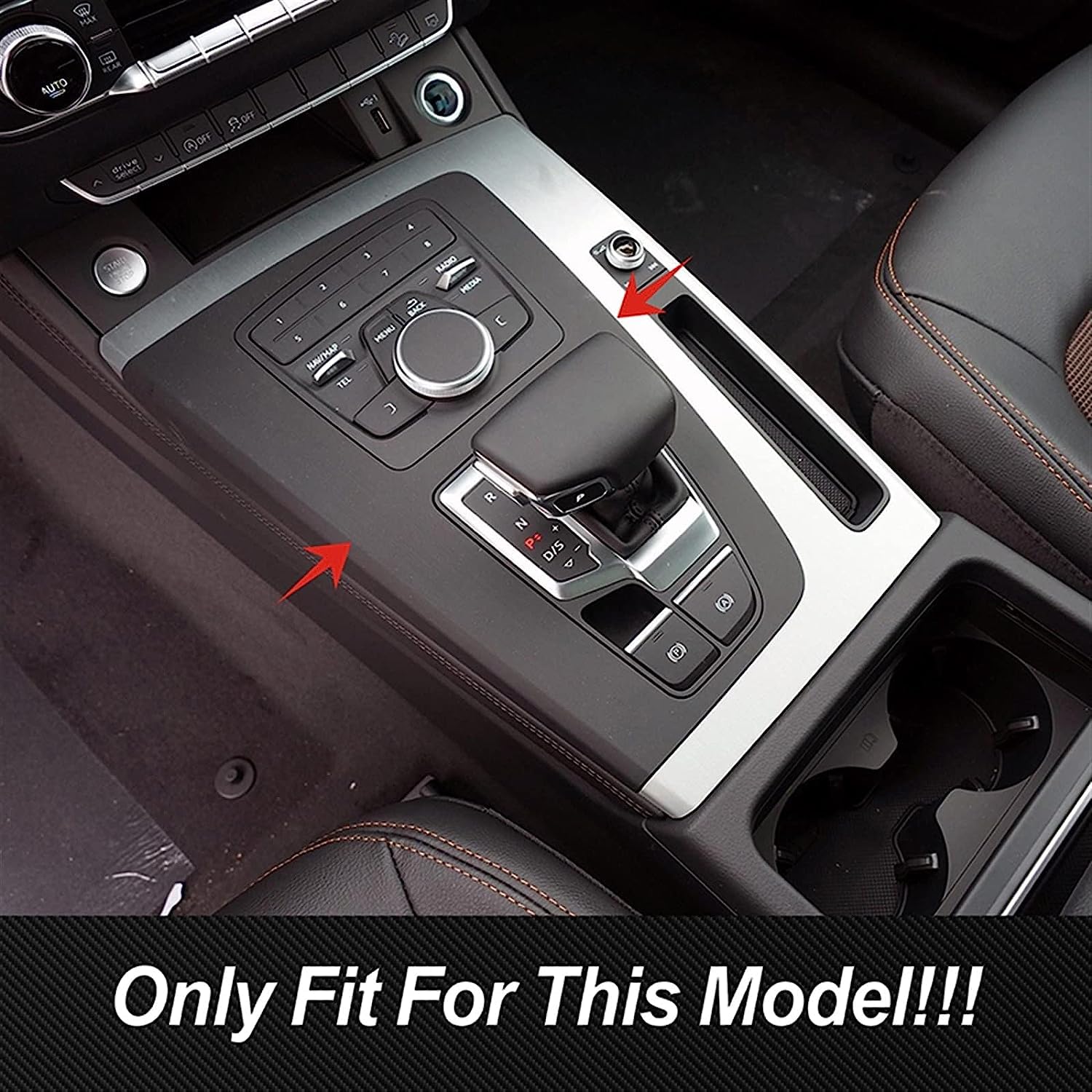 Kohlefaser Abdeckung Für Audi Q5 8R 2010-2018 - Wasserbecherhalter Panel