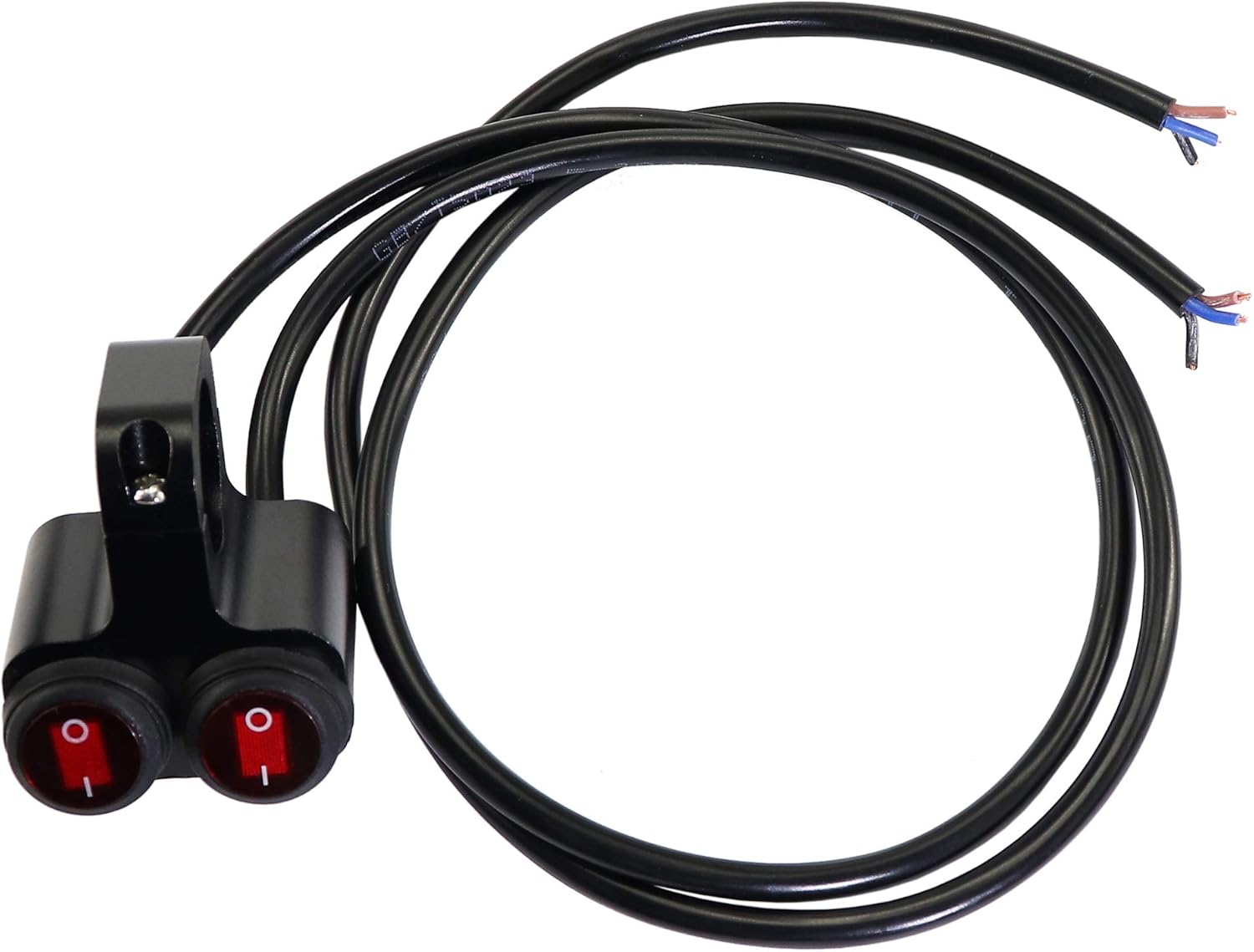 12v 16A Waterproof Motorcycle ATV 1 inch Handlebar Double Control Kill Button Switch Headlight Hazard Brake Fog Light ON Off Switches (Red) CNC Aluminium Alloy Handlebars Switches : Automotive