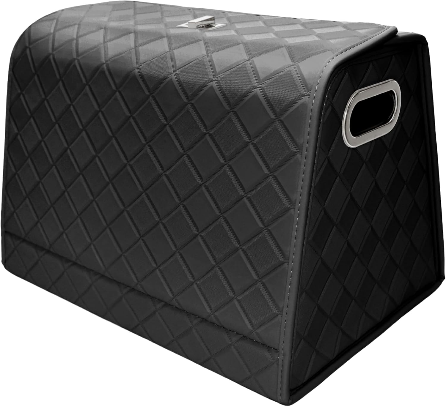 Foldable Car Trunk Organizer – Waterproof 2-Section Expandable Storage with Quick-Fold Tech, Fits SUV/Sedan for Groceries/Travel (Black, Large)