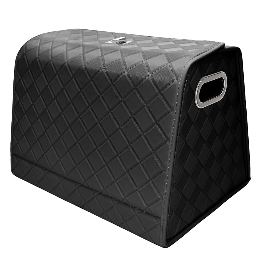 MOLEDA Car Boot Organiser, Multi Compartments Car Storage Organiser Car Boot Tidy Box, Black Collapsible Travel Car Tool Shopping Trunk Organizer Bag, Waterproof Durable 600D Oxford Cloth