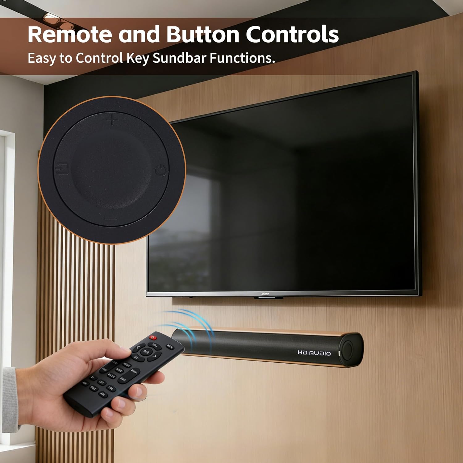 Sound Bar for Smart TV,50W Soundbar with Bluetooth/ARC/Optical/AUX Connect, Auto Volume Boost