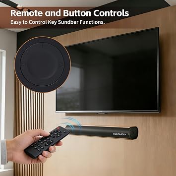 Sound Bar for Smart TV 50W Soundbar with Bluetooth/ARC/Optical/AUX Connect | 50W High Power Soundbar, Built-in Auto Volume Boost Technology, Compact Audio Speaker for All Smart TVs