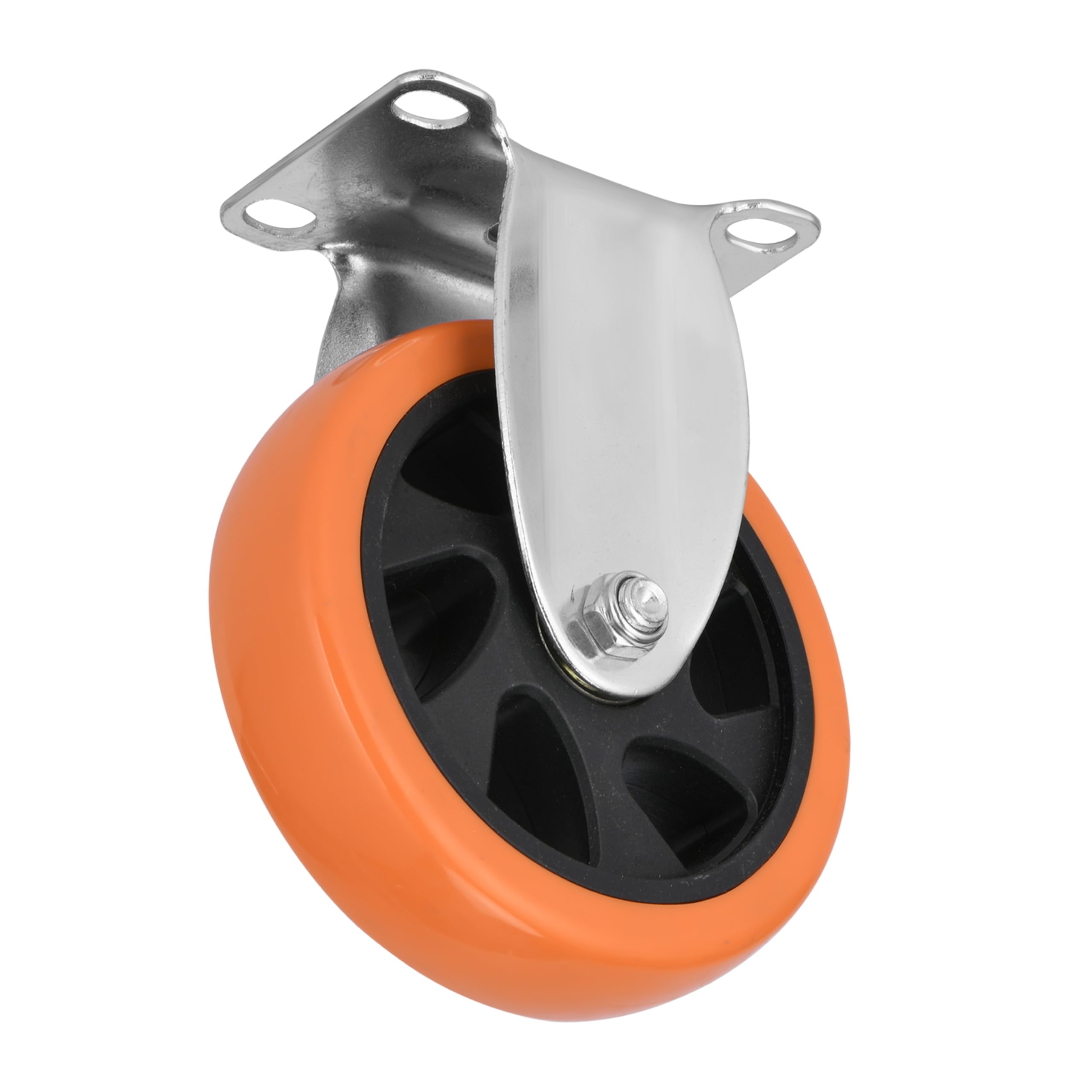 Set di 4 ruote piroettanti da 5 pollici (2 fisse, 2 girevoli con freno), girevoli a 360 gradi, con piastra bloccabile e freno, ideali per banco da lavoro, carrello e mobili, portata massima 2400 lib