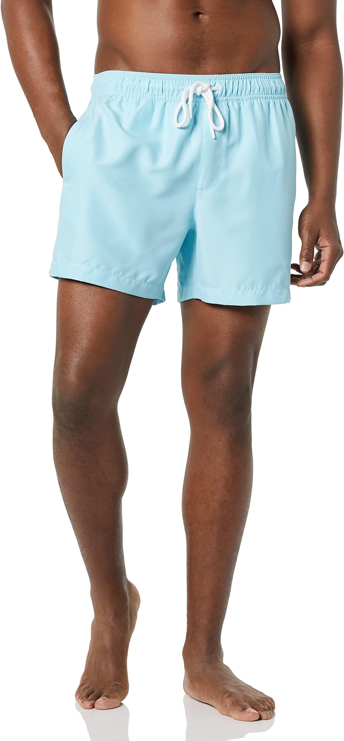 Amazon Essentials Men's Swim Trunks with Mesh Lining, Pockets, Drawstring Closure