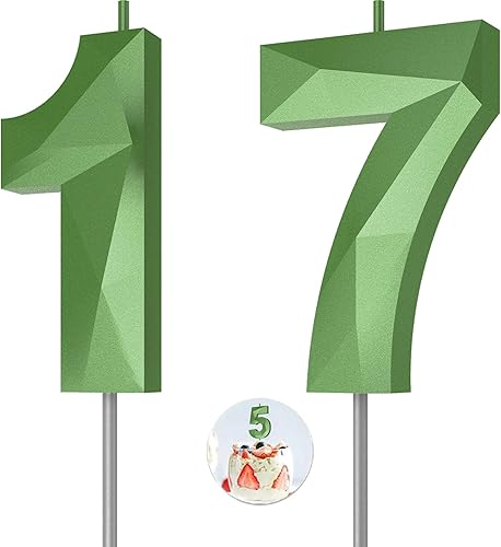 Miniatura 95 de Velas de cumpleaños con número (4 velas rojas) 3D con forma de diamante número Happy Birthday Cake Velas para fiesta de cumpleaños, boda, decoración