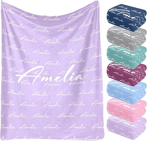 Miniatura 10 de Mantas de bebé personalizadas para niños y niñas, manta personalizada para bebé, manta para envolver con nombre, manta pequeña de felpa suave