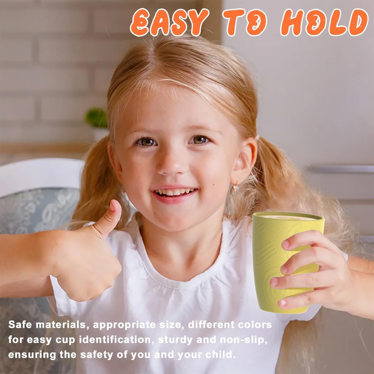 Homienly Drinking Glasses & Shatterproof Cups Set of 4 | Premium Wheat Straw, Non-Toxic Reusable Plastic Cups | Dishwasher & Microwave Safe for Beach, Camping... (12 oz, Beach Color) - Image 6