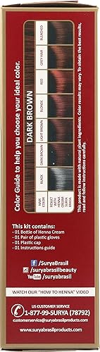Miniatura 5 de Surya Brasil Productos Crema de henna, marrón oscuro, 2.37 onzas líquidas Burgundy, Café Oscuro, Mahogany, Rojo, Plateado (silver fox), Rubia sueca