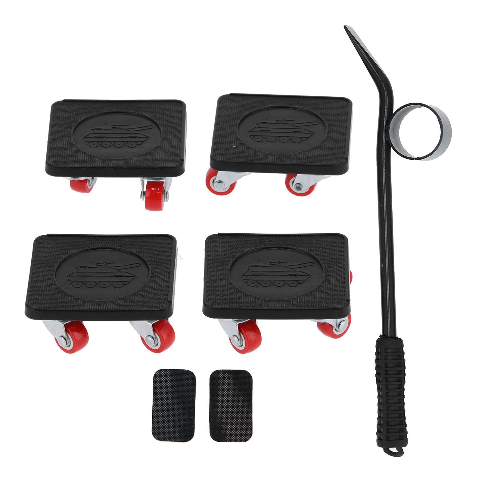 5 Pezzi Set di Attrezzi per Sollevamento Mobili Kit di Spostamento Mobili Quadrati con Ruote per Mobili per Ufficio, Divano, Armadietto, Frigorifero, Articoli Pesanti