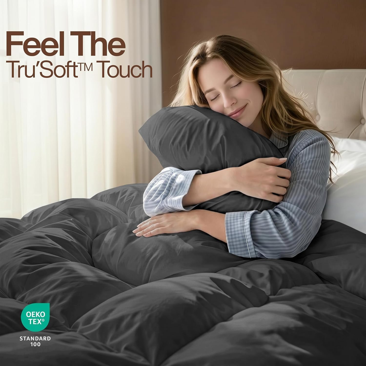 Utopia Bedding Comforter Duvet Insert, Quilted Comforter with Corner Tabs, Box Stitched Down Alternative Comforters California King Size (Grey)