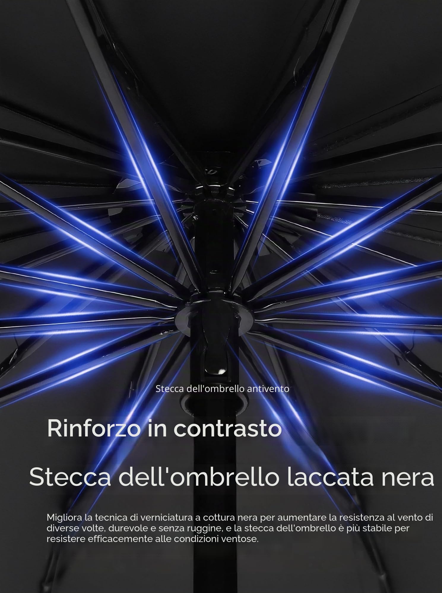 Ombrello di grandi dimensioni per 3-4 persone 12 costole impermeabile antivento leggero durevole protezione UV per giornate di sole e pioggia viaggi