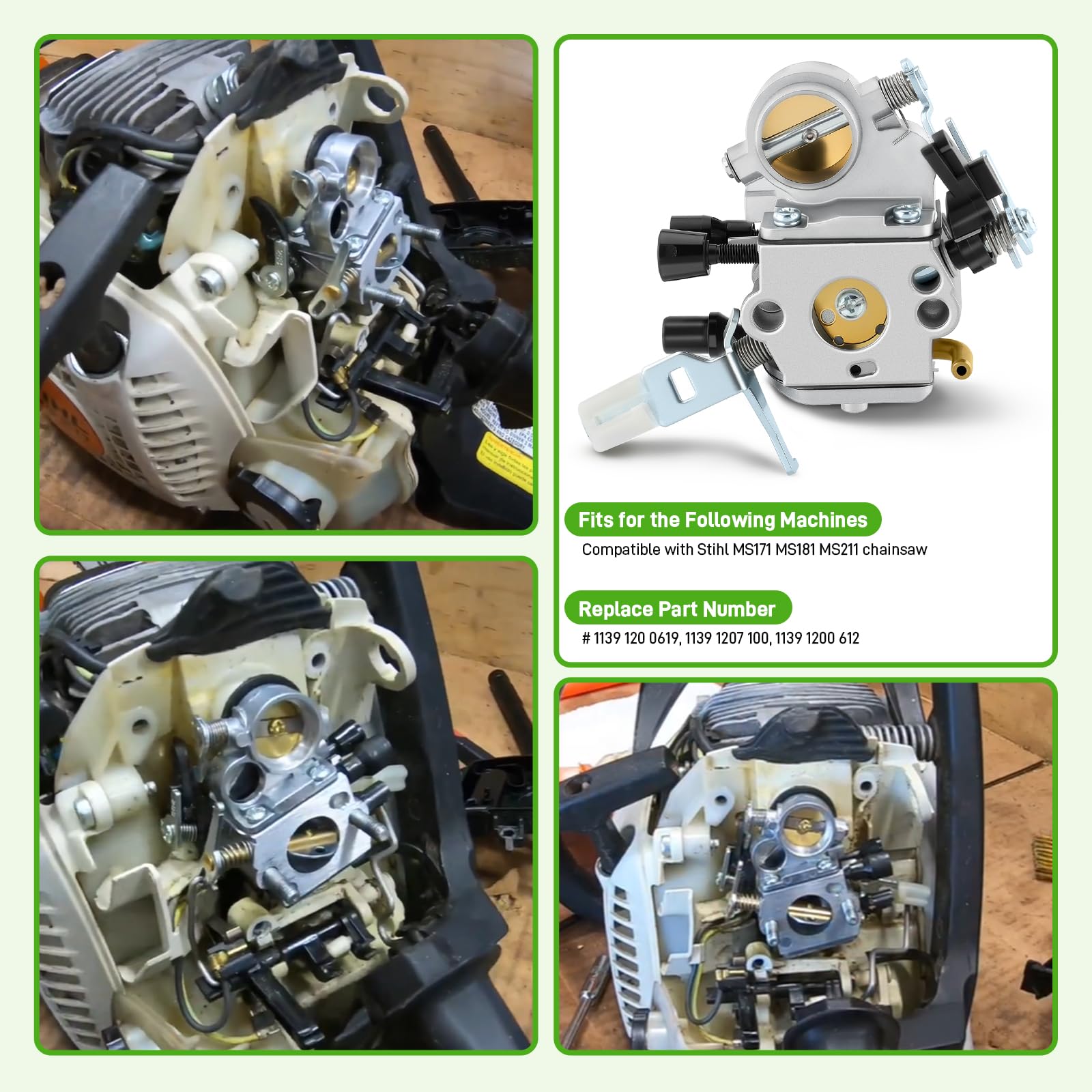 Amazon.com: MS211 MS171 Carburetor for Stihl Chainsaw Parts MS181