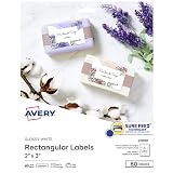 Avery Glossy White Labels, Sure Feed Technology, 2" x 3" Rectangle Labels, Print-to-The-Edge, Laser/Inkjet, 80 Total (22890) – view 1