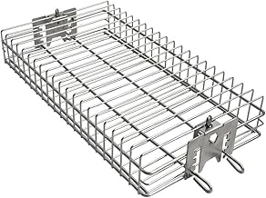 Onlyfire 6042 in acciaio inox piatto girarrosto Grill basket si adatta a 12 mm e 10mm esagono, 10 mm quadrati e 8mm aste a spiedo quadrato per qualsiasi griglia