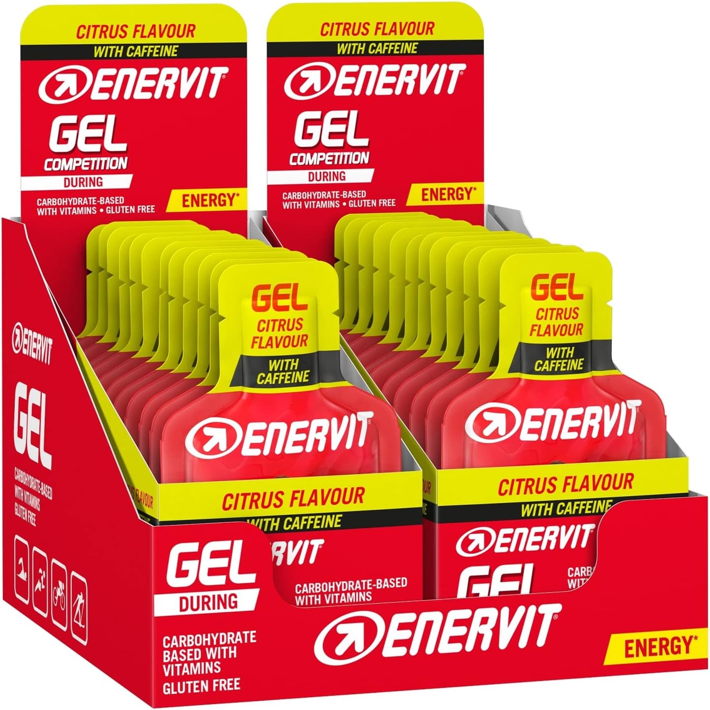 Enervitene Sports Citrus Flavor with Caffeine Box of 24 gels of 25 ml