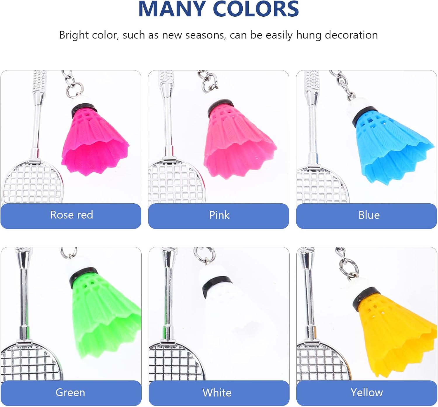6Pcs Badminton Keychain Creative Hanging Key Rings for Bag Decoration Material Compact and Lightweight Sports Lovers image 5