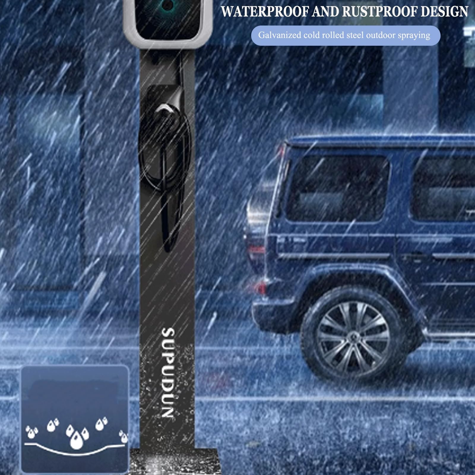 Kolumna ładująca, kolumna ładująca, stojak do ładowania EV, stojak do ładowania EV, montowany na podłodze, stal nierdzewna, bez dziurkowania, do stacji ładującej garażu