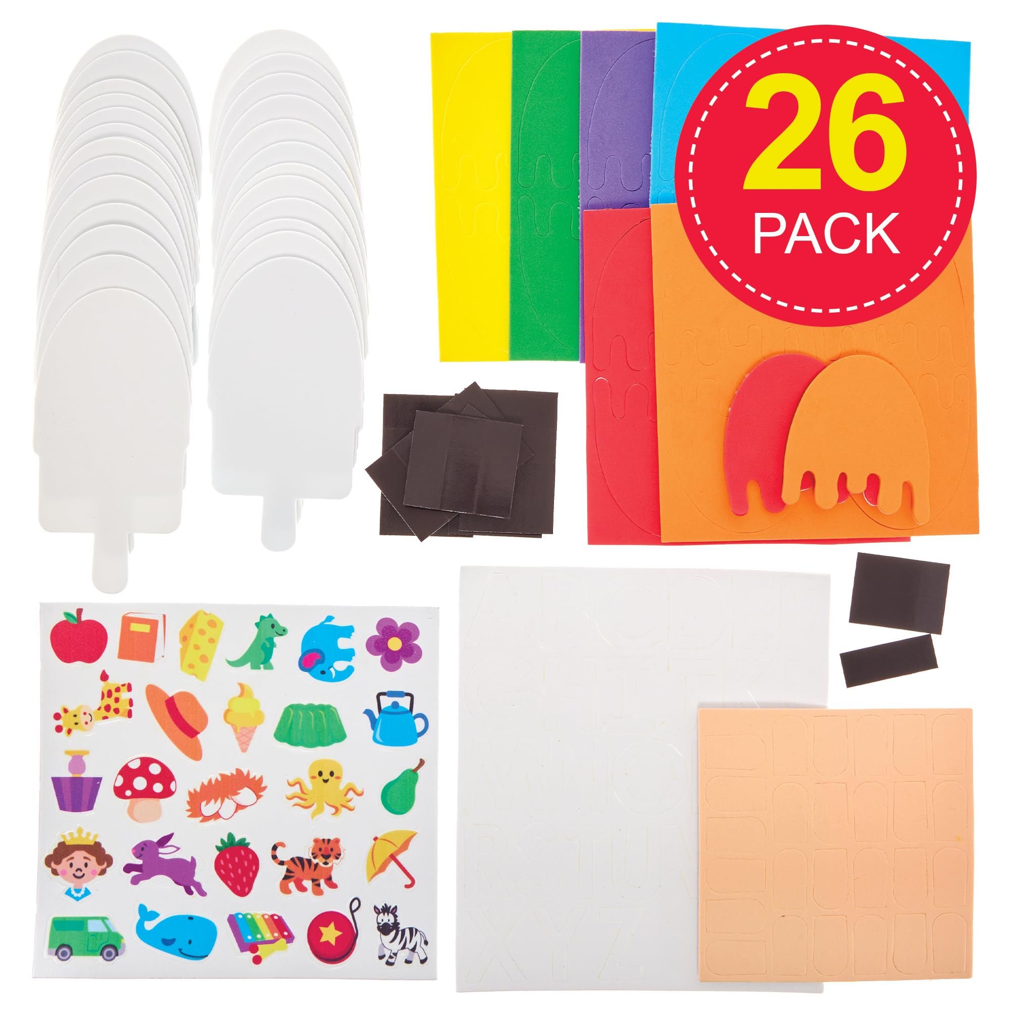 Baker Ross FN107 ABC Lollies Mix & Match Magnet Kits - Pack of 26, Educational Arts and Crafts Kits, Learning Resources - Image 2