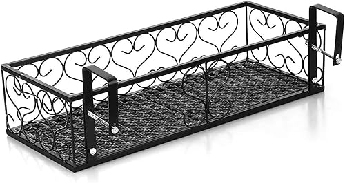 Miniatura 7 de Saim Estante para maceta de patio y balcón, soporte para maceta, cesta colgante de hierro con ganchos de 23.5 pulgadas para decoración de balcón,