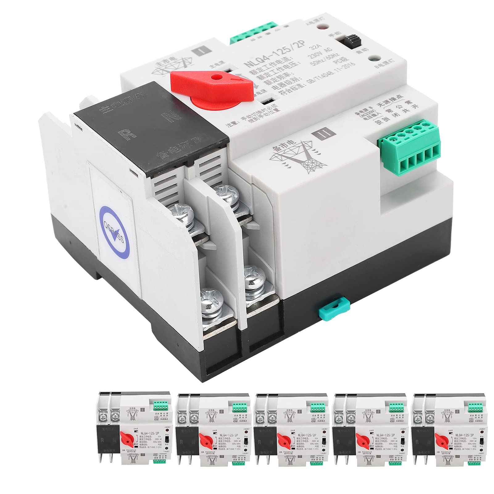 Automatyczny Przełącznik Zasilania na Szynę Din ATS Mini ATS 2P Bezprzerwowe Elektryczne Przełączniki Wyboru Zasilania 230V 230(100A)