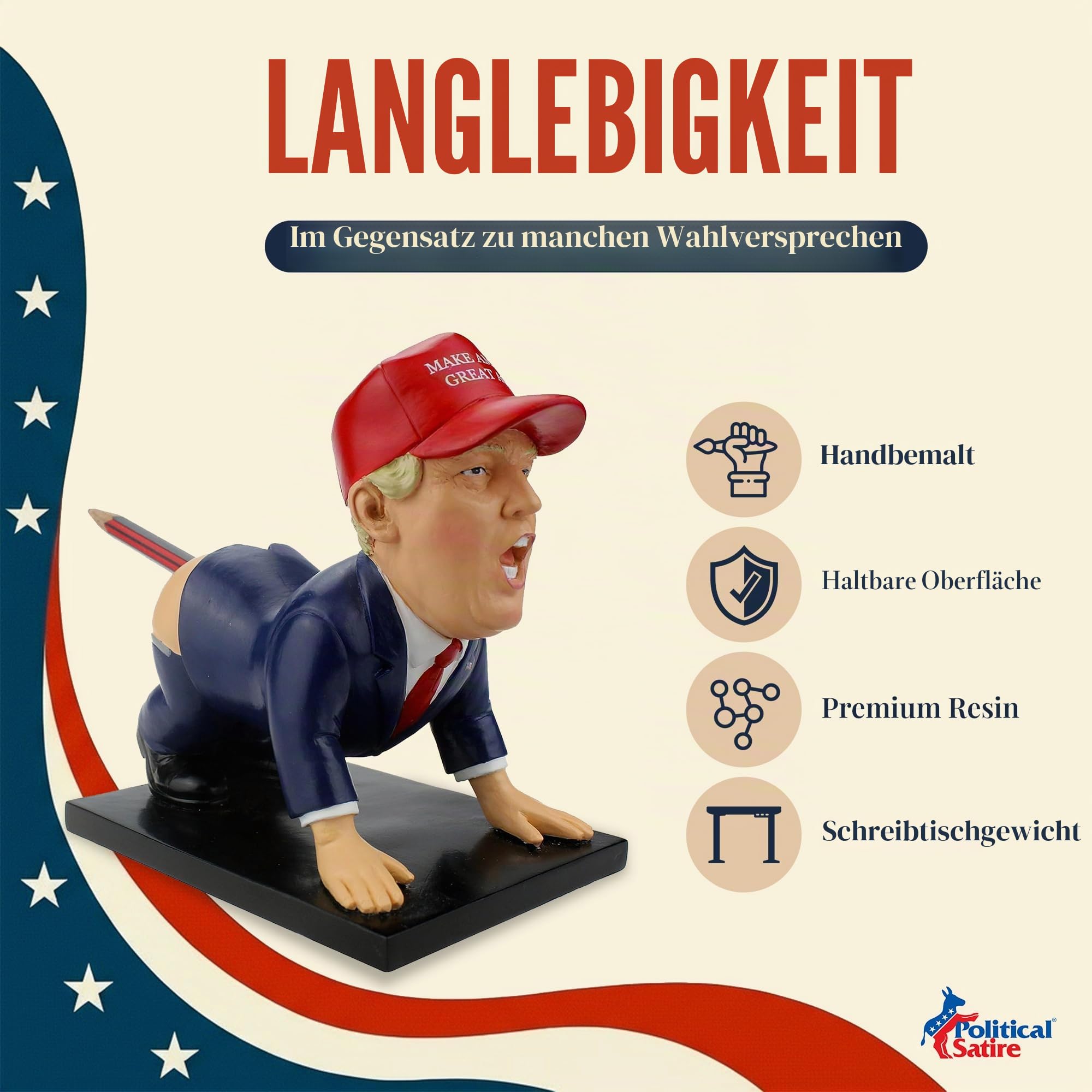 Dump-a-Trump Stifthalter – Geschenkidee, Motiv: Donald Trump, Scherzartikel