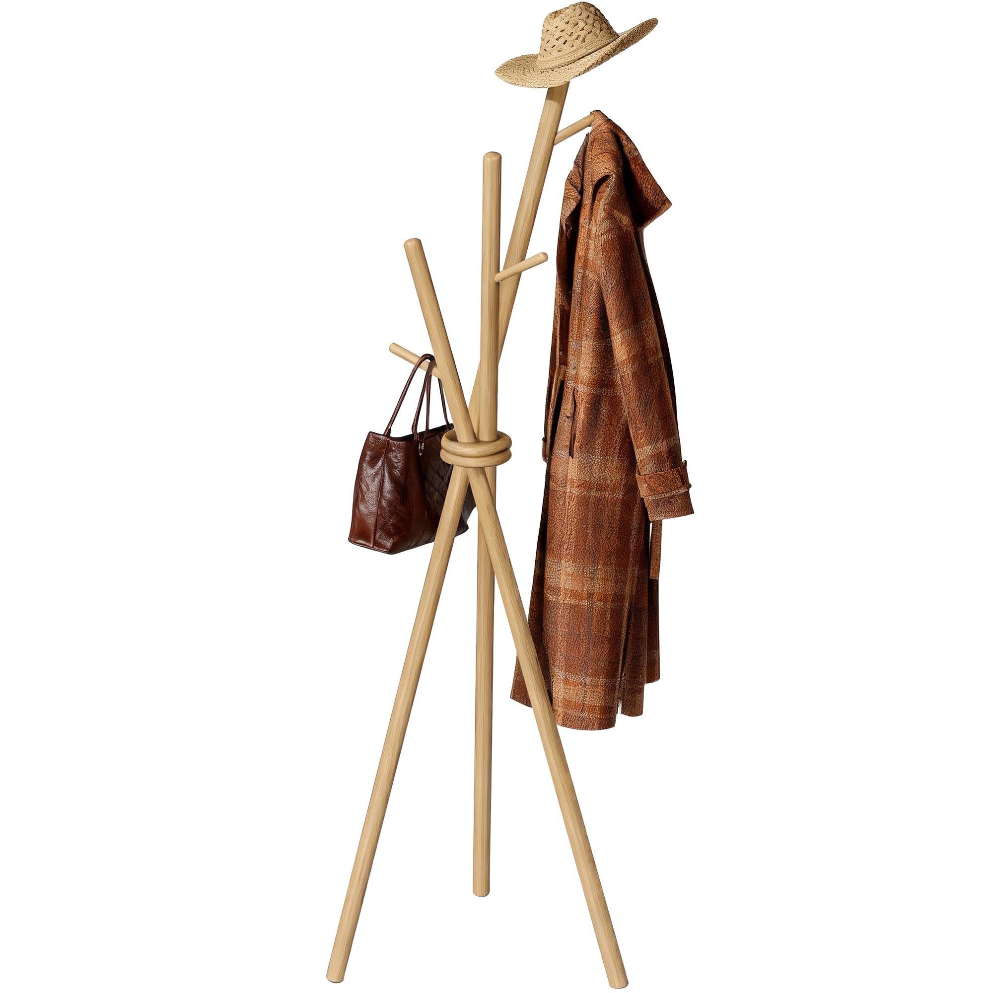 Photo 1 of VICITON Wooden Coat Rack - Tripod Design