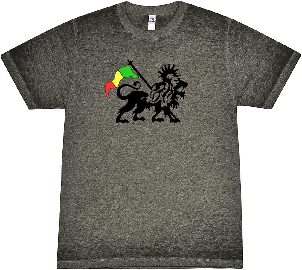 Yoga Clothing For You Rasta Lion Acid Dye Men's Burnout T-Shirt
