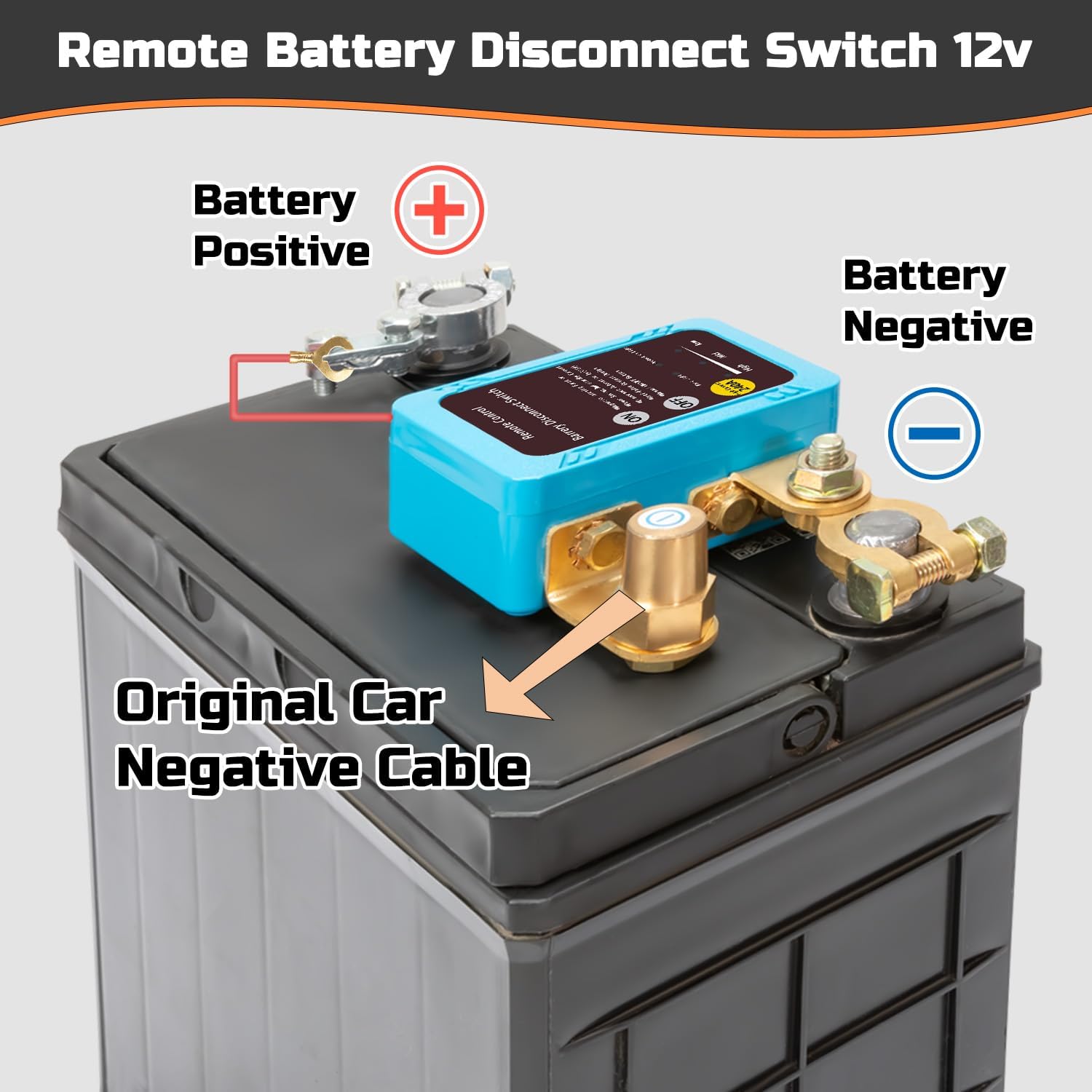 Disjoncteur de batterie 12 V avec télécommande, disjoncteur de batterie 12 V 240 A avec 2 télécommandes Kill Switch anti-vol pour moto, voiture, camping-car, bateau, yacht, caravane (bleu)